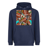 Football Leopard Turquoise Cowhide Sunflower Seamless Pattern Heavyweight Hoodie | Teevron