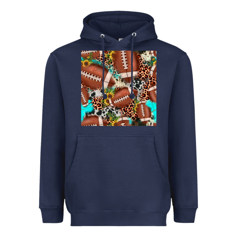 Football Leopard Turquoise Cowhide Sunflower Seamless Pattern Heavyweight Hoodie by JahusDesignShop | Teevron