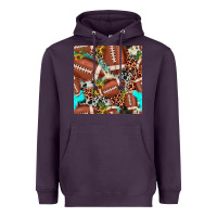 Plum football leopard turquoise cowhide sunflower seamless pattern Heavyweight Hoodie - JahusDesignShop