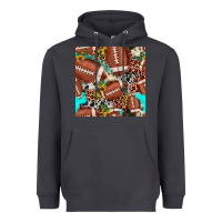 Smoke football leopard turquoise cowhide sunflower seamless pattern Heavyweight Hoodie - JahusDesignShop