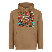 Toasted Coconut football leopard turquoise cowhide sunflower seamless pattern Heavyweight Hoodie - JahusDesignShop