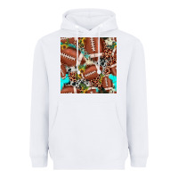 White football leopard turquoise cowhide sunflower seamless pattern Heavyweight Hoodie - JahusDesignShop