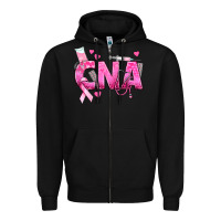 Black Breast Cancer CNA Certified Nursing Assistant Zipper Hoodie - texasbilliewilder