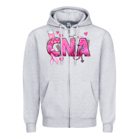 Heather Grey Breast Cancer CNA Certified Nursing Assistant Zipper Hoodie - texasbilliewilder
