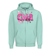 Seafoam Breast Cancer CNA Certified Nursing Assistant Zipper Hoodie - texasbilliewilder