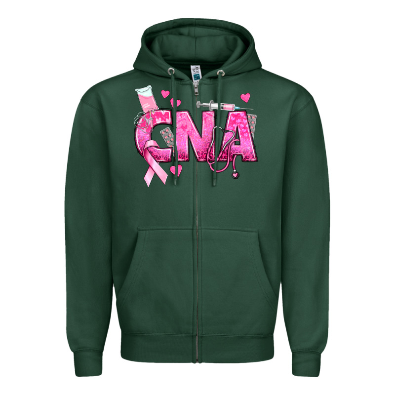 Breast Cancer Cna Certified Nursing Assistant Zipper Hoodie by texasbilliewilder | Teevron