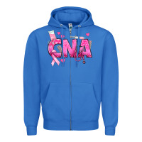 True Royal Breast Cancer CNA Certified Nursing Assistant Zipper Hoodie - texasbilliewilder