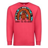 Cardinal gobble till you wobble rainbow Premium Sweatshirt - JahusDesignShop