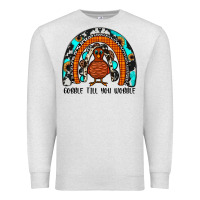 Oatmeal Heather gobble till you wobble rainbow Premium Sweatshirt - JahusDesignShop