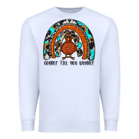 White gobble till you wobble rainbow Premium Sweatshirt - JahusDesignShop