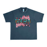 Midnight Navy mama with cherry blossoms Urban Heavy Tee - Artiststas