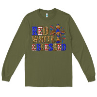 Army Green red white and blessed Long Sleeve Tee - texasbilliewilder