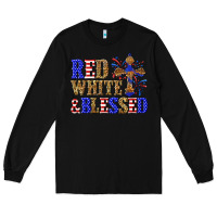 Black red white and blessed Long Sleeve Tee - texasbilliewilder