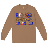 Toasted Coconut red white and blessed Long Sleeve Tee - texasbilliewilder