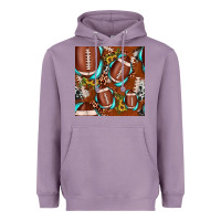 Lavender football leopard gemstone sunflower seamless pattern Heavyweight Hoodie - JahusDesignShop