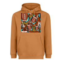 Meerkat football leopard gemstone sunflower seamless pattern Heavyweight Hoodie - JahusDesignShop