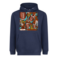 Navy football leopard gemstone sunflower seamless pattern Heavyweight Hoodie - JahusDesignShop