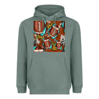 Sage football leopard gemstone sunflower seamless pattern Heavyweight Hoodie - JahusDesignShop