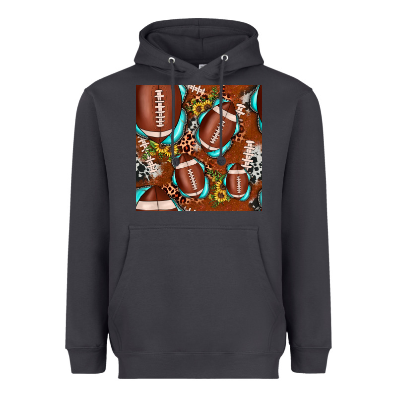 Football Leopard Gemstone Sunflower Seamless Pattern Heavyweight Hoodie by JahusDesignShop | Teevron