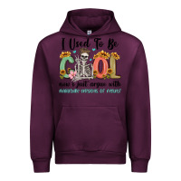 Mauve Wine i used to be cool now i just argue with miniature Urban Hoodie - MaliasSmallBusiness