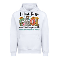 White i used to be cool now i just argue with miniature Urban Hoodie - MaliasSmallBusiness