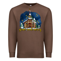 Chestnut Christmas church and snow grace and mercy Premium Sweatshirt - AdoDesignShop