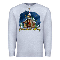 Heather Grey Christmas church and snow grace and mercy Premium Sweatshirt - AdoDesignShop
