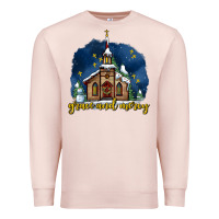 Pale Pink Christmas church and snow grace and mercy Premium Sweatshirt - AdoDesignShop