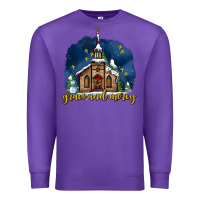 Purple Christmas church and snow grace and mercy Premium Sweatshirt - AdoDesignShop