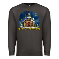 Smoke Christmas church and snow grace and mercy Premium Sweatshirt - AdoDesignShop