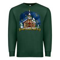 Sports Green Christmas church and snow grace and mercy Premium Sweatshirt - AdoDesignShop