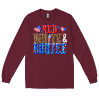Burgundy red white and boujee billie wilder Long Sleeve Tee - texasbilliewilder