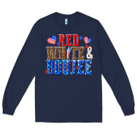 Navy red white and boujee billie wilder Long Sleeve Tee - texasbilliewilder