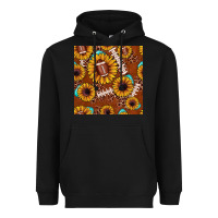 Black football leopard sunflower seamless pattern Heavyweight Hoodie - JahusDesignShop