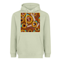 Matcha football leopard sunflower seamless pattern Heavyweight Hoodie - JahusDesignShop