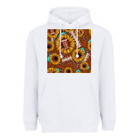 White football leopard sunflower seamless pattern Heavyweight Hoodie - JahusDesignShop