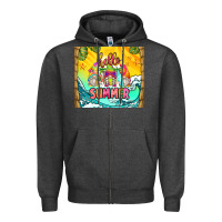 Charcoal Heather hello summer gnomes Zipper Hoodie - Zillion Design Studio