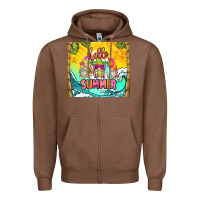 Chestnut hello summer gnomes Zipper Hoodie - Zillion Design Studio