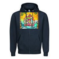 Navy hello summer gnomes Zipper Hoodie - Zillion Design Studio