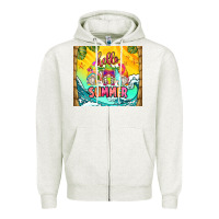 Oatmeal Heather hello summer gnomes Zipper Hoodie - Zillion Design Studio