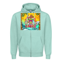 Seafoam hello summer gnomes Zipper Hoodie - Zillion Design Studio