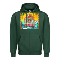 Sports Green hello summer gnomes Zipper Hoodie - Zillion Design Studio