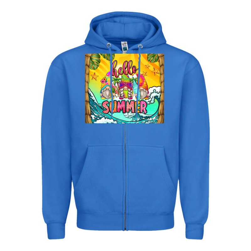 Hello Summer Gnomes Zipper Hoodie by Zillion Design Studio | Teevron