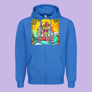 Hello Summer Gnomes Zipper Hoodie Designed By Zillion Design Studio