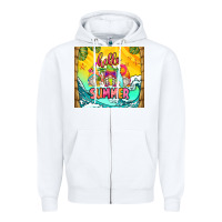 White hello summer gnomes Zipper Hoodie - Zillion Design Studio
