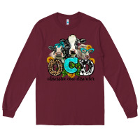 Burgundy ocd obsessive cow disorder Long Sleeve Tee - AdoDesignShop