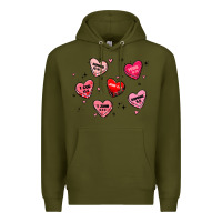 Army Green howdy valentine Premium Hoodie - MaliasSmallBusiness
