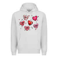 Dove Grey howdy valentine Premium Hoodie - MaliasSmallBusiness