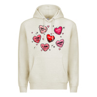Oatmeal Heather howdy valentine Premium Hoodie - MaliasSmallBusiness