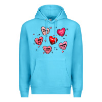 Ocean Blue howdy valentine Premium Hoodie - MaliasSmallBusiness